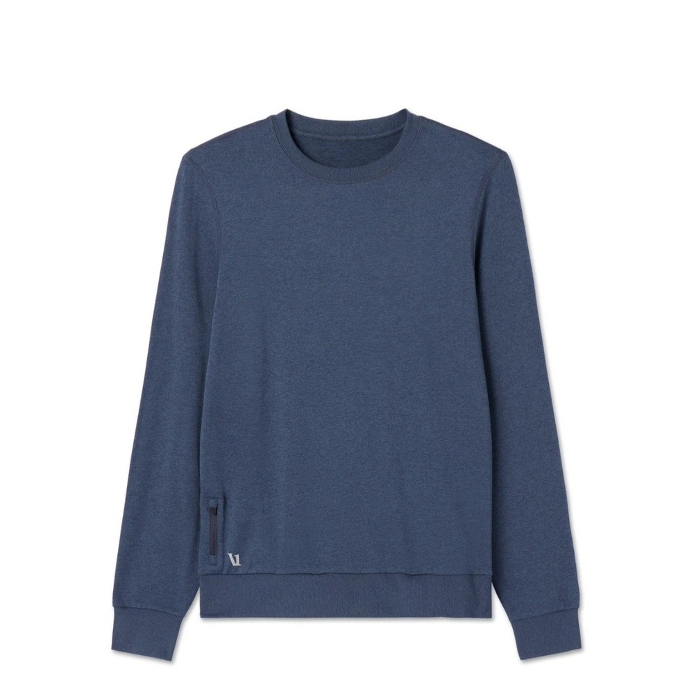 Vuori Men's Ponto Performance Crew Longsleeve Azure Heather XL